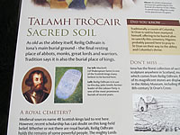 Info plaque about Sacred Soil