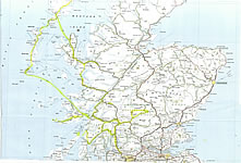 Map of Scotland showing our travels