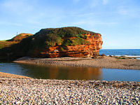 Sandstone cliffs on the sea