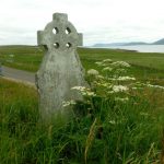 Celtic cross carved in stone